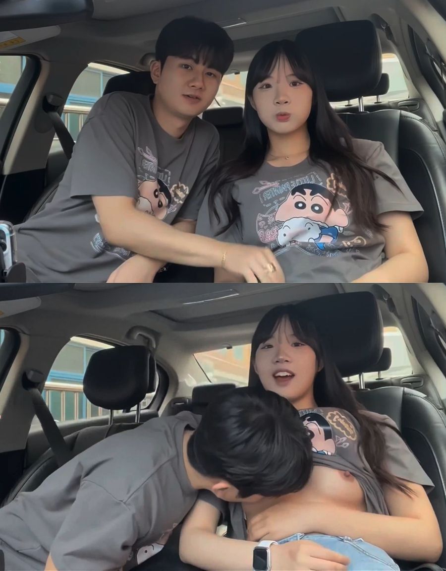 차 안에서 불륜을 저지르는 커플